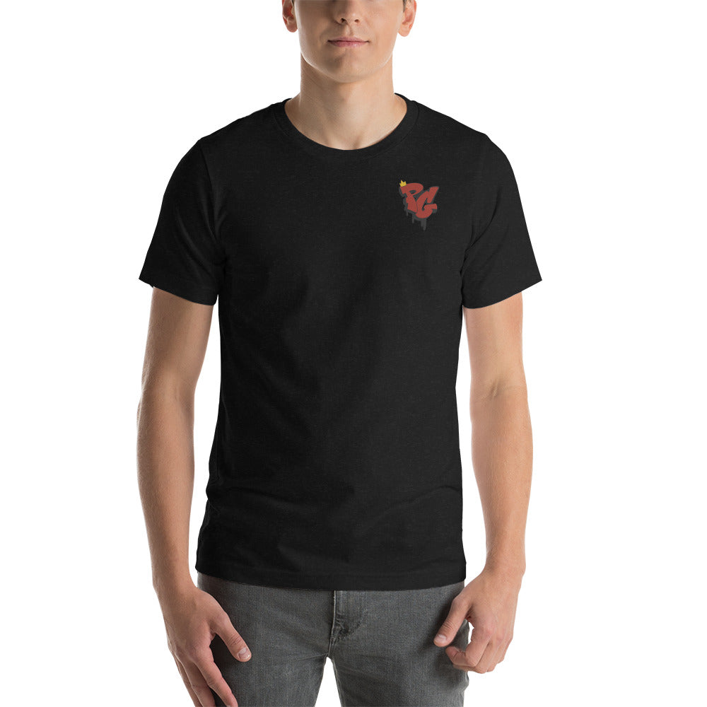 Proper Drip Tee in Heather black - Red with black drip (unisex) - Proper Grahamer