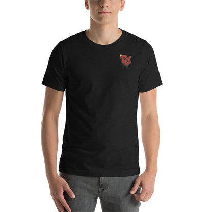 Proper Drip Tee in Heather black - Red with black drip (unisex) - Proper Grahamer